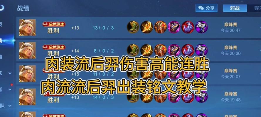 羿出装萌新攻略大全（带你掌握羿的最佳装备搭配，成为王者荣耀中的战场霸主）-第3张图片-游趣乐园